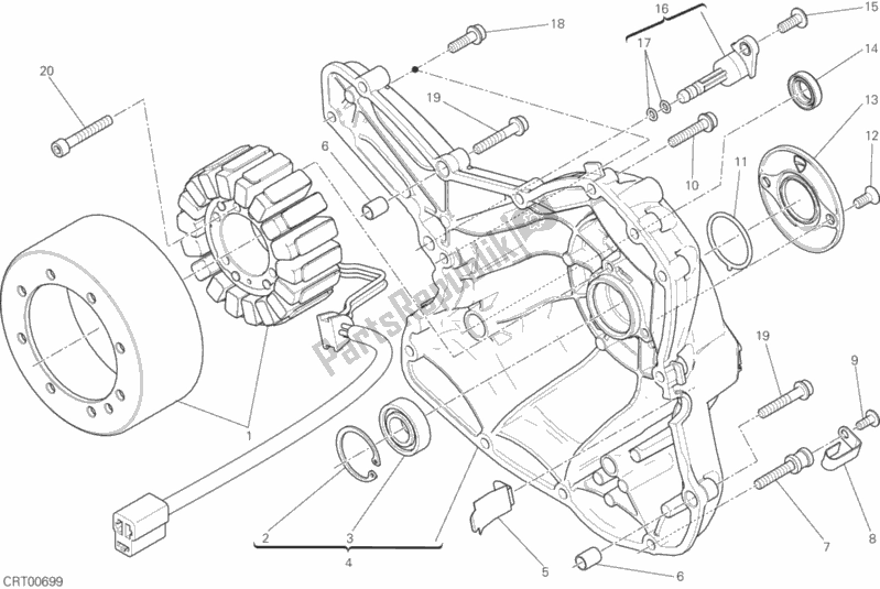 Alle onderdelen voor de Generator Deksel van de Ducati Monster 797 Plus 2017